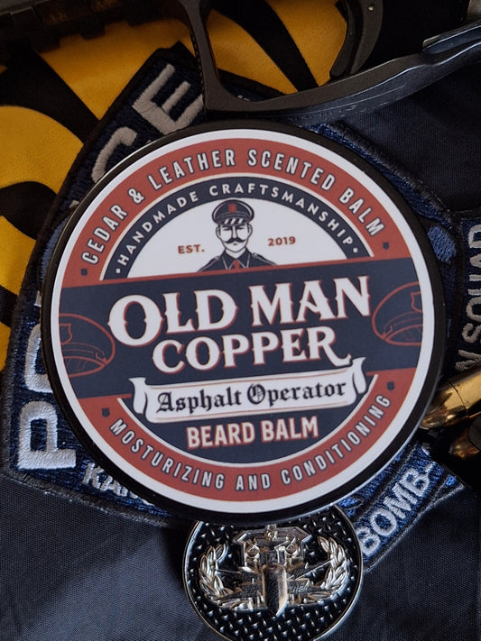 Old Man Copper "Asphalt Operator" Cedar Leather Beard Balm