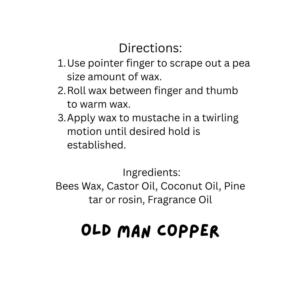 Old Man Copper "Asphalt Operator" Cedar Leather Mustache Wax