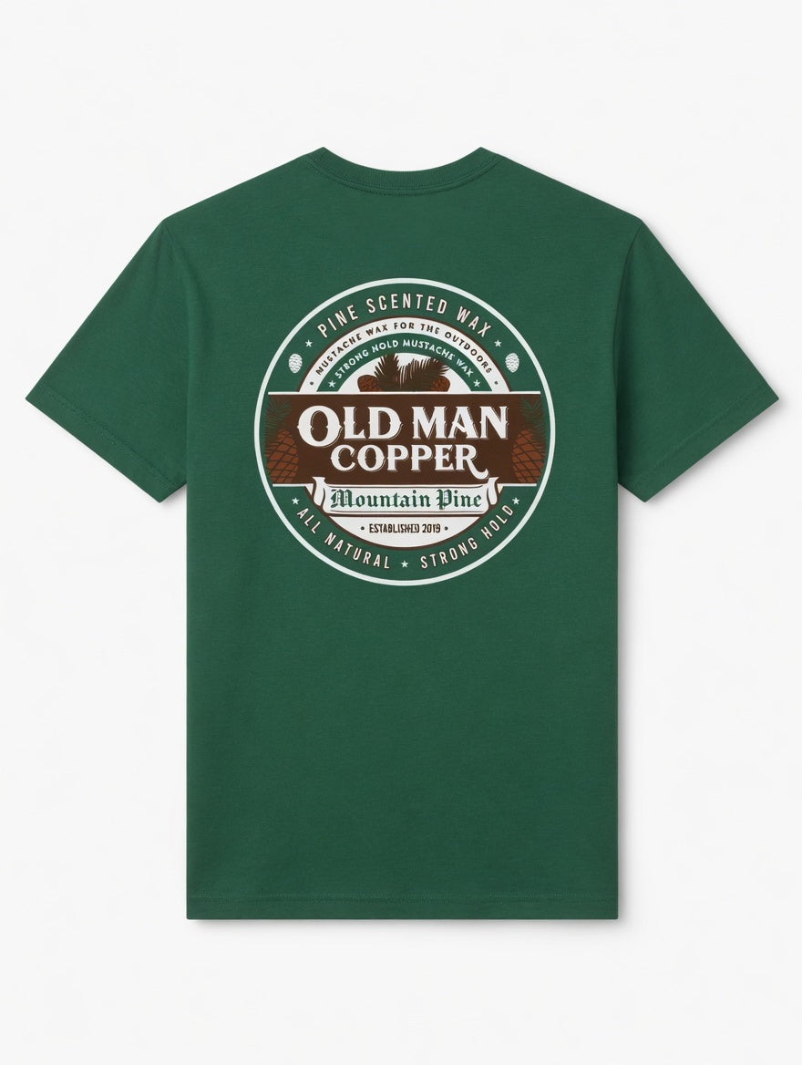 Old Man Copper Short Sleeve T-Shirt Mountain Pine Forest Green